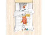 Abakuhaus Set Copripiumino Per Letto Singolo, Caprette Che Fanno Snowboard, Antiacaro, Adatto A Chi Soffre Di Allergie, Con Federa, 135 Cm X 200 Cm - 80 X 80 Cm, Multicolore