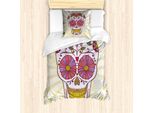 Abakuhaus Set Copripiumino ZuckerschäDel Per Letti Singoli, Arte Macabra, Antiacaro, Adatto A Chi Soffre Di Allergie, Con Federa, 135 Cm X 200 Cm - 80 X 80 Cm, Multicolore