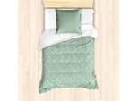Abakuhaus Set Copripiumino Per Letti Singoli, Stile Vintage Fogliame, Antiacaro, Adatto A Chi Soffre Di Allergie, Con Federa, 135 Cm X 200 Cm - 80 X 80 Cm, Verde Reseda Verde Chiaro