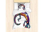 Abakuhaus Set Copripiumino Per Letto Singolo, Lizards, Antiacaro, Adatto A Chi Soffre Di Allergie, Con Federa, 135 Cm X 200 Cm - 80 X 80 Cm, Multicolore