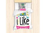 Abakuhaus Set Copripiumino Per Letto Singolo, I Like Sleeping Nursery, Antiacaro, Adatto A Chi Soffre Di Allergie, Con Federa, 135 Cm X 200 Cm - 80 X 80 Cm, Multicolore