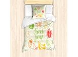 Abakuhaus Set Copripiumino Per Letti Singoli, Melograno Pesca Lime, Antiacaro, Adatto A Chi Soffre Di Allergie, Con Federa, 135 Cm X 200 Cm - 80 X 80 Cm, Multicolore