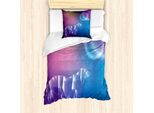 Abakuhaus Set Copripiumino Per Letto Singolo, Tema Stelle E Pianeti, Antiacaro, Adatto A Chi Soffre Di Allergie, Con Federa, 135 Cm X 200 Cm - 80 X 80 Cm, Multicolore