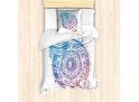 Abakuhaus Galaxy Mandala Set Copripiumino Per Letti Singoli, Luna E Pianeti, Antiacaro, Adatto A Chi Soffre Di Allergie, Con Federa, 135 Cm X 200 Cm - 80 X 80 Cm, Multicolore