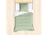 Abakuhaus Set Copripiumino Per Letti Singoli, Fiori Esotici, Antiacaro, Adatto A Chi Soffre Di Allergie, Con Federa, 135 Cm X 200 Cm - 80 X 80 Cm, Verde Chiaro Azzurro Pallido