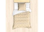 Abakuhaus Set Copripiumino Geometrico Per Letti Singoli, Illustrazione Tulip, Antiacaro, Adatto A Chi Soffre Di Allergie, Con Federa, 135 Cm X 200 Cm - 80 X 80 Cm, Marrone Chiaro E Bianco