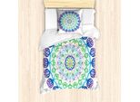 Abakuhaus Set Copripiumino Arcobaleno Mandala Per Letti Singoli, Boho Rosette, Antiacaro, Adatto A Chi Soffre Di Allergie, Con Federa, 135 Cm X 200 Cm - 80 X 80 Cm, Multicolore