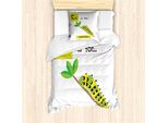 Abakuhaus Set Copripiumino Per Letto Singolo Raupe, Tema Zoo Alphabet, Antiacaro, Adatto A Chi Soffre Di Allergie, Con Federa, 135 Cm X 200 Cm - 80 X 80 Cm, Verde Mela