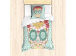 Abakuhaus Set Copripiumino Per Letto Singolo ZuckerschäDel, Teschi Floreali Femminili, Antiacaro, Adatto A Chi Soffre Di Allergie, Con Federa, 135 Cm X 200 Cm - 80 X 80 Cm, Multicolore
