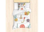 Abakuhaus Set Copripiumino Per Lettini Singoli, Nursery Doodle Bugs, Antiacaro, Adatto A Chi Soffre Di Allergie, Con Federa, 135 Cm X 200 Cm - 80 X 80 Cm, Multicolore