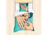Abakuhaus Set Copripiumino Per Letti Singoli, Design Pop Art, Antiacaro, Adatto A Chi Soffre Di Allergie, Con Federa, 135 Cm X 200 Cm - 80 X 80 Cm, Multicolore