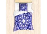 Abakuhaus Set Copripiumino Viola Mandala Per Letti Singoli, Pizzo Retrò, Antiacaro, Adatto A Chi Soffre Di Allergie, Con Federa, 135 Cm X 200 Cm - 80 X 80 Cm, Blu Lavanda Ceil Blau