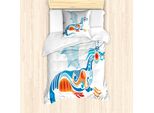 Abakuhaus Set Copripiumino Per Letto Singolo, Drago Mitologico, Antiacaro, Adatto A Chi Soffre Di Allergie, Con Federa, 135 Cm X 200 Cm - 80 X 80 Cm, Multicolore