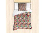 Set Copripiumino Abakuhaus Hipster Per Letti Singoli, Elementi Urbani Funky, Antiacaro, Adatto A Chi Soffre Di Allergie, Con Federa, 135 Cm X 200 Cm - 80 X 80 Cm, Multicolore