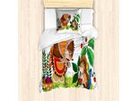 Abakuhaus Set Copripiumino Per Letto Singolo, Animaletto, Antiacaro, Adatto A Chi Soffre Di Allergie, Con Federa, 135 Cm X 200 Cm - 80 X 80 Cm, Multicolore
