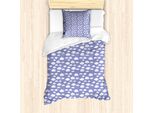 Set Copripiumino Abakuhaus Per Letti Singoli, Nuvole Dormienti, Antiacaro, Adatto A Chi Soffre Di Allergie, Con Federa, 135 Cm X 200 Cm - 80 X 80 Cm, Blu, Grigio, Blu Ceil