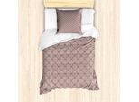 Abakuhaus Set Copripiumino In Colori Terra Per Letti Singoli, Geometrico, Antiacaro, Adatto A Chi Soffre Di Allergie, Con Federa, 135 Cm X 200 Cm - 80 X 80 Cm, Pale Mauve Taupe