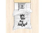 Abakuhaus Set Copripiumino Per Letto Singolo, Slogan Monocromatico, Antiacaro, Adatto A Chi Soffre Di Allergie, Con Federa, 135 Cm X 200 Cm - 80 X 80 Cm, Bianco E Nero