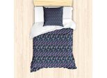 Abakuhaus Set Copripiumino Per Letti Singoli, Tulipani E Violette, Antiacaro, Adatto A Chi Soffre Di Allergie, Con Federa, 135 Cm X 200 Cm - 80 X 80 Cm, Multicolore