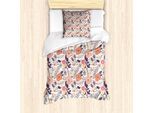 Set Copripiumino Abakuhaus Blume, Colori Pastello Vintage Con Motivo Floreale Astratto Con Motivi Floreali Scarabocchiati E Pois, 135 X 200 Cm + 80 X 80 Cm, Multicolore