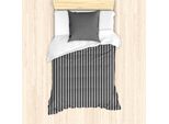 Set Copripiumino Angolare Abakuhaus Per Letti Singoli, Classico Motivo Chevron Monocromatico, Antiacaro E Anallergico Con Federa, 135 Cm X 200 Cm - 80 X 80 Cm, Bianco E Nero