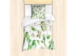 Abakuhaus Set Copripiumino Per Letto Singolo, Bocciolo Di Fiori Primaverili, Antiacaro, Adatto A Chi Soffre Di Allergie, Con Federa, 135 Cm X 200 Cm - 80 X 80 Cm, Verde Chiaro Verde Felce