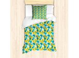 Abakuhaus Set Copripiumino Geometrico Per Letti Singoli, Cerchi E Punti Intrecciati, Antiacaro, Adatto A Chi Soffre Di Allergie, Con Federa, 135 Cm X 200 Cm - 80 X 80 Cm, Multicolore