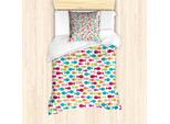 Abakuhaus Set Copripiumino Per Letto Singolo, Nautical Silhouette, Antiacaro, Adatto A Chi Soffre Di Allergie, Con Federa, 135 Cm X 200 Cm - 80 X 80 Cm, Multicolore