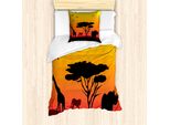 Abakuhaus Set Copripiumino Per Letti Singoli Con Motivi Animali, Antiacaro E Anallergico, Con Federa, 135 Cm X 200 Cm - 80 X 80 Cm, Multicolore