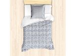 Abakuhaus Set Copripiumino Etnico Per Letti Singoli, Motivo Hippie Acquerellato, Antiacaro E Anallergico, Con Federa, 135 Cm X 200 Cm - 80 X 80 Cm, Blu Navy E Beige
