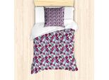 Abakuhaus Set Copripiumino Magnolia Per Letti Singoli, Rami Fioriti, Antiacaro, Adatto A Chi Soffre Di Allergie, Con Federa, 135 Cm X 200 Cm - 80 X 80 Cm, Multicolore