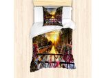 Abakuhaus Amsterdam Set Copripiumino Per Letti Singoli, Alba Sulla Città, Antiacaro Adatto A Chi Soffre Di Allergie Con Federa, 135 Cm X 200 Cm - 80 X 80 Cm, Multicolore