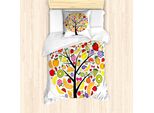 Abakuhaus Set Copripiumino Per Letti Singoli, Vegetariano Albero Avocado, Antiacaro Adatto A Chi Soffre Di Allergie Con Federa, 135 Cm X 200 Cm - 80 X 80 Cm, Multicolore