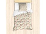 Abakuhaus Set Copripiumino Natalizio Per Letti Singoli, Palline Pendenti Doodle, Antiacaro, Adatto A Chi Soffre Di Allergie, Con Federa, 135 Cm X 200 Cm - 80 X 80 Cm, Multicolore