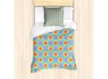 Abakuhaus Set Copripiumino Geometrico Per Letti Singoli, Cerchi Arcobaleno Colorati, Antiacaro, Adatto A Chi Soffre Di Allergie, Con Federa, 135 Cm X 200 Cm - 80 X 80 Cm, Multicolore