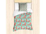 Abakuhaus Set Copripiumino Per Letto Singolo Insel-Party, Hibiscus Blossom, Antiacaro, Adatto A Chi Soffre Di Allergie, Con Federa, 135 Cm X 200 Cm - 80 X 80 Cm, Sea Green Coral