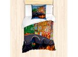 Abakuhaus Amsterdam Set Copripiumino Per Letti Singoli, Night City Canal Bridge, Antiacaro, Adatto A Chi Soffre Di Allergie, Con Federa, 135 Cm X 200 Cm - 80 X 80 Cm, Multicolore