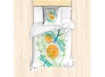 Abakuhaus Set Copripiumino Libelle Per Letti Singoli, Insetti Colorati Naturali, Antiacaro, Adatto A Chi Soffre Di Allergie, Con Federa, 135 Cm X 200 Cm - 80 X 80 Cm, Multicolore