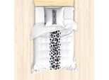 Abakuhaus Lettera I Set Copripiumino Per Letti Singoli, Attrezzature Sportive, Antiacaro, Adatto A Chi Soffre Di Allergie, Con Federa, 135 Cm X 200 Cm - 80 X 80 Cm, Bianco E Nero