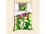 Abakuhaus Set Copripiumino Per Letti Singoli, Stile Vetro Colorato, Antiacaro, Adatto A Chi Soffre Di Allergie, Con Federa, 135 Cm X 200 Cm - 80 X 80 Cm, Multicolore