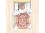 Abakuhaus Set Copripiumino Mandala Per Letti Singoli, Foglie E Stelle, Antiacaro, Adatto A Chi Soffre Di Allergie, Con Federa, 135 Cm X 200 Cm - 80 X 80 Cm, Arancione Bruciato