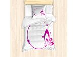 Abakuhaus Set Copripiumino Per Letti Singoli, Semplice Fiore Ast Foglia, Antiacaro, Adatto A Chi Soffre Di Allergie, Con Federa, 135 Cm X 200 Cm - 80 X 80 Cm, Viola Magenta