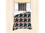 Abakuhaus Set Copripiumino Aloha Per Letti Singoli, Cocktails Hibiscus Zebra, Antiacaro, Adatto A Chi Soffre Di Allergie, Con Federa, 135 Cm X 200 Cm - 80 X 80 Cm, Multicolore