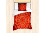 Set Copripiumino Abakuhaus Per Letti Singoli, Stile Motivi Ottomani, Antiacaro, Adatto A Chi Soffre Di Allergie, Con Federa, 135 Cm X 200 Cm - 80 X 80 Cm, Bordeaux Vermiglio