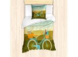Set Copripiumino Abakuhaus Per Letti Singoli, Tema Campeggio E Picnic, Antiacaro, Adatto A Chi Soffre Di Allergie, Con Federa, 135 Cm X 200 Cm - 80 X 80 Cm, Multicolore