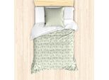 Abakuhaus Set Copripiumino Per Letti Singoli, Motivo Vivid Minimal Cacti, Antiacaro E Anallergico, Con Federa, 135 Cm X 200 Cm - 80 X 80 Cm, Color Guscio D'uovo E Verde Felce