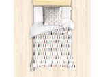 Abakuhaus Set Copripiumino Geometrico Per Letti Singoli, Motivo Abete, Antiacaro, Adatto A Chi Soffre Di Allergie, Con Federa, 135 Cm X 200 Cm - 80 X 80 Cm, Multicolore
