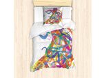Set Copripiumino Abakuhaus Per Letti Singoli, Arte Astratta Dancer, Antiacaro, Adatto A Chi Soffre Di Allergie, Con Federa, 135 Cm X 200 Cm - 80 X 80 Cm, Multicolore