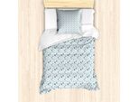 Abakuhaus Set Copripiumino Per Letto Singolo, Illustrazione Chimica, Antiacaro, Adatto A Chi Soffre Di Allergie, Con Federa, 135 Cm X 200 Cm - 80 X 80 Cm, Blu Petrolio E Bianco