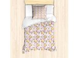 Abakuhaus Set Copripiumino Per Letto Singolo KirschblüTe, Tema Primaverile, Antiacaro, Adatto A Chi Soffre Di Allergie, Con Federa, 135 Cm X 200 Cm - 80 X 80 Cm, Giallo Rosa Essiccato